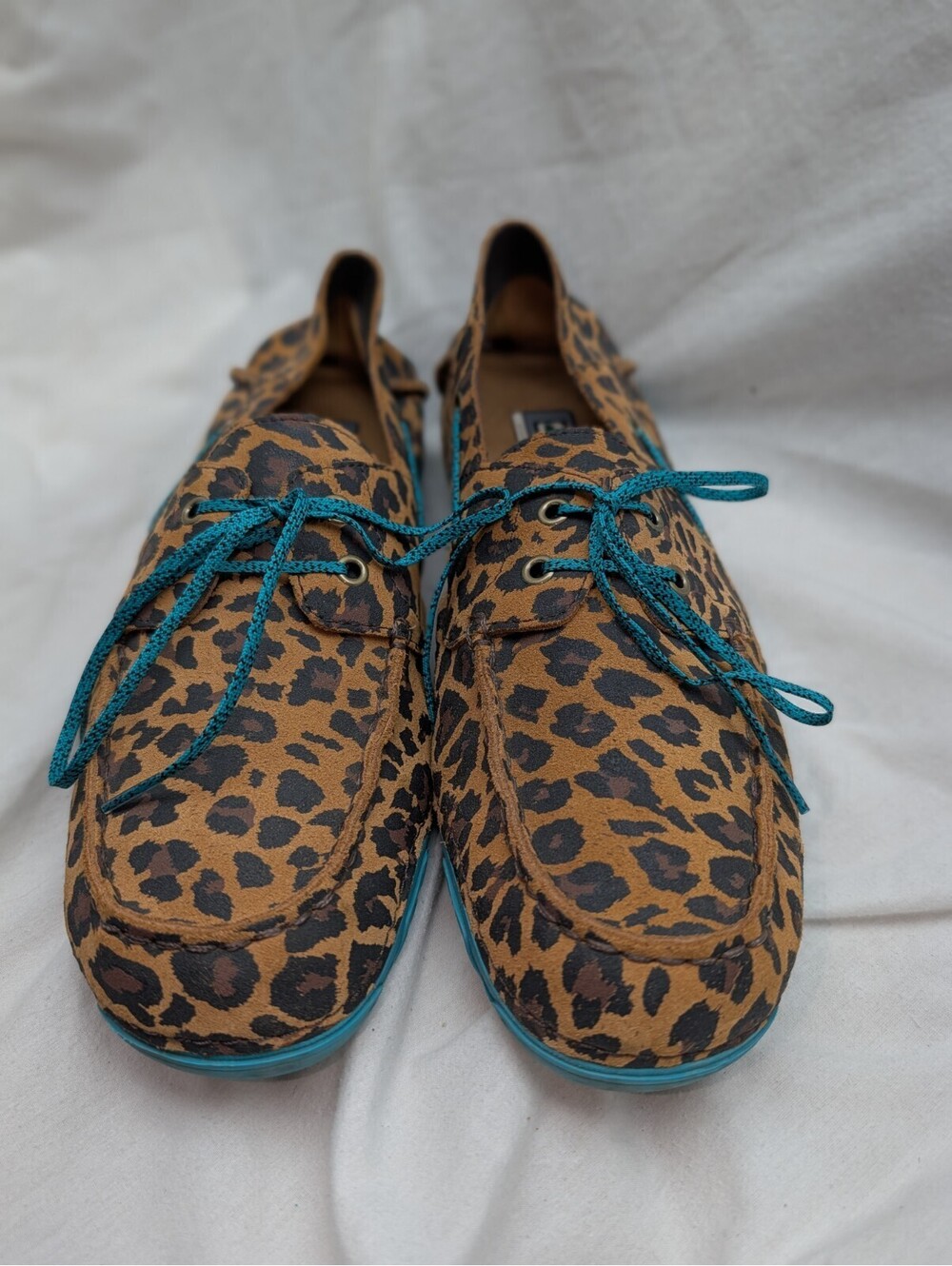 Ariat Caldwell Women's Size 9.5 B Tan Teal Leopard Animal Print Shoes (10018580)